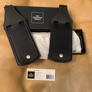 ❤️ sharper image leather luggage tag